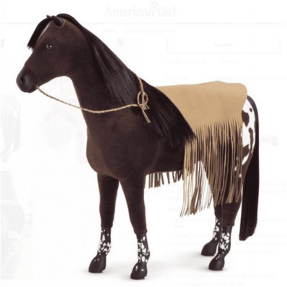 American Girl Brown and Black Horse with Tan Blanket